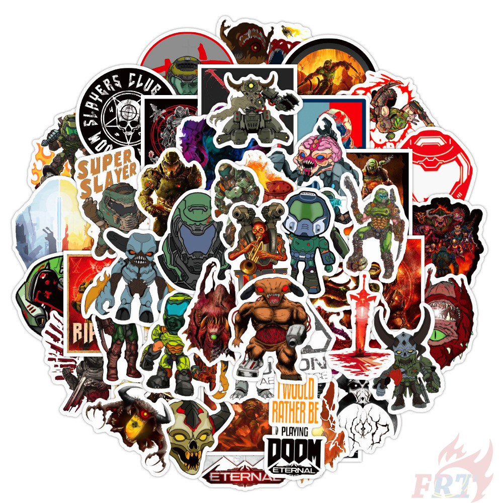 ❉ Doom - FPS First-Person Shooting Game Stickers ❉ 50Pcs/Set DIY Fashion Luggage Laptop Skateboard Decals Doodle Stickers
