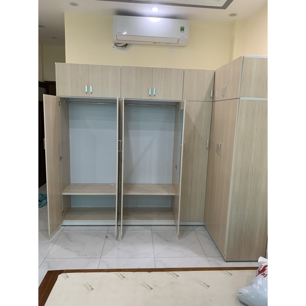 Tủ nhựa gia đinh hình chữ L cao 2m4 , nội thất gia đình