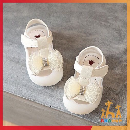 Giày sandal chống vấp gắn Nơ lưới đáng yêu cho bé gáo từ 0-2 tuổi chống trơn trượt tốt mẫu mới nhất M882