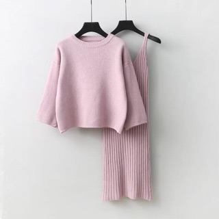 [Hàng có sẵn ] Set len áo+ váy rời