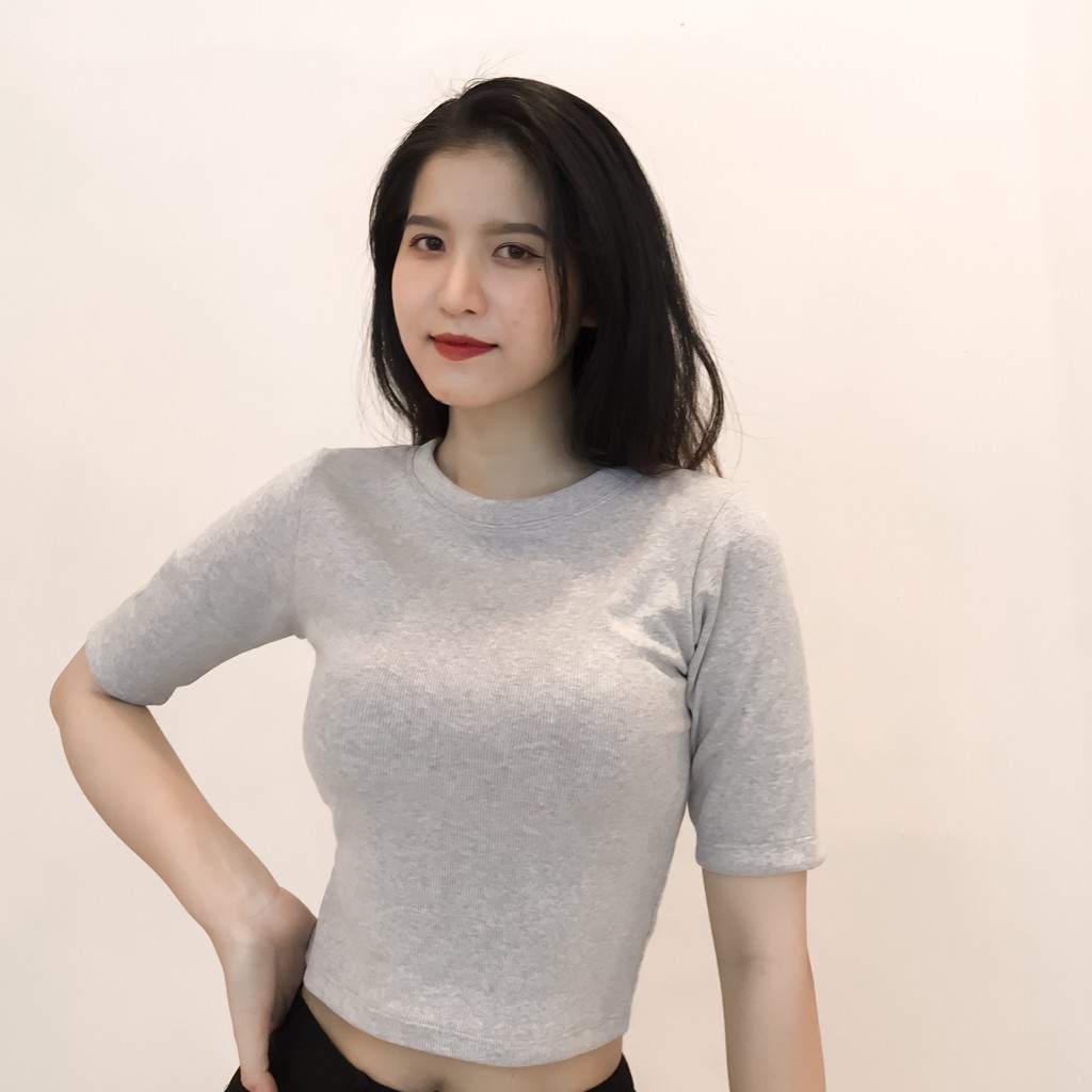 Áo Croptop Basic tay lửng