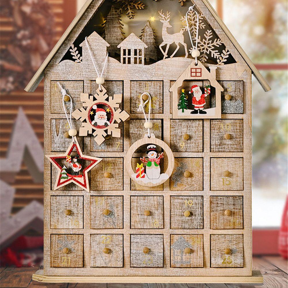Bộ 12 Phụ Kiện Trang Trí Cây Thông Giáng Sinh Hình Ông Già Noel Và Bông Tuyết