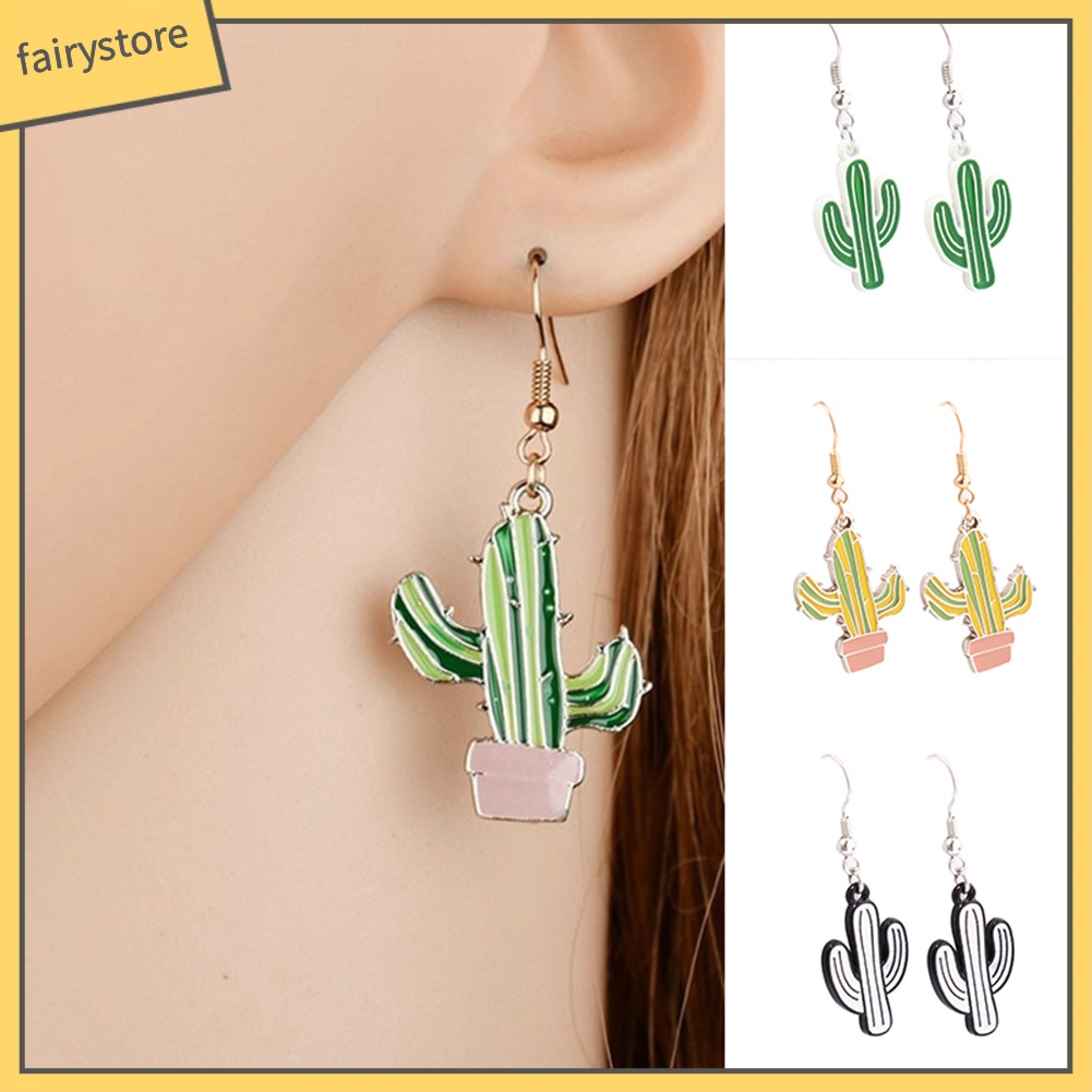 Bông tai hình cây xương rồng không gây dị ứng