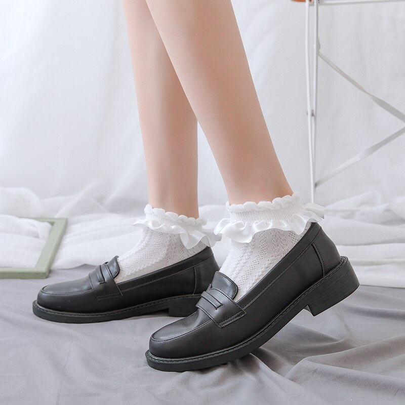 Vớ Ren Trắng Mềm Mại Phong Cách lolita Nhật Bản Đáng Yêu Cho Nữ