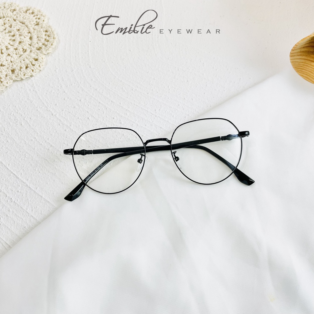 Gọng kính kim loại bầu tròn kiểu dáng dễ đeo Emilie eyewear phụ kiện thời trang 5285