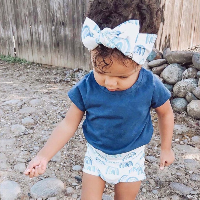 Set 2 Món Quần Short + Băng Đô In Họa Tiết Thời Trang Mùa Hè Cho Bé Sơ Sinh