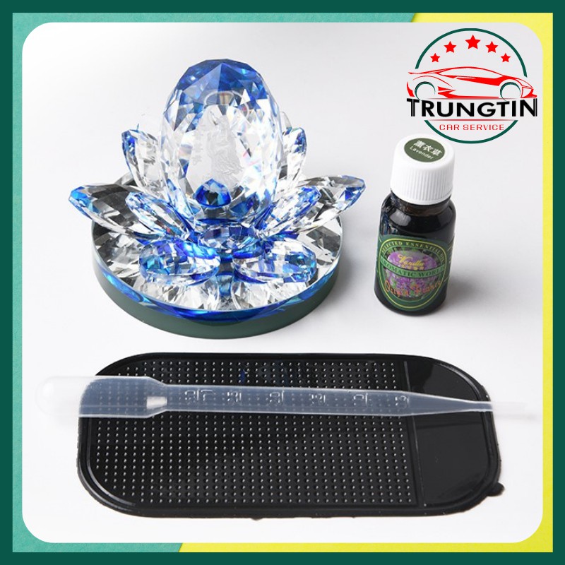Tượng Phật Bà Quan Âm Tòa Sen Pha Lê Quan âm  phong thủy trang trí xe ô tô xe hơi bàn làm việc.