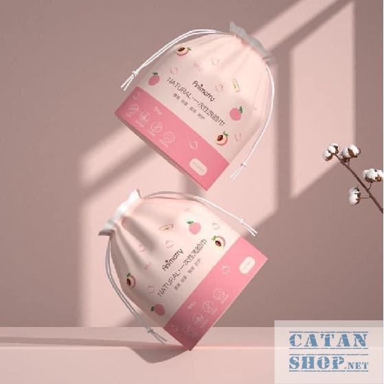 Khăn lau mặt khô dùng 1 lần bằng cotton cao cấp tự nhiên, cuộn khăn mặt khô tẩy trang đa năng túi trái đào tiện lợi