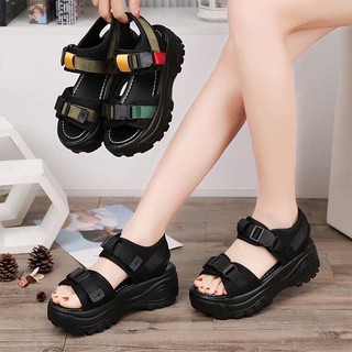 Sandal nữ cao 5,5cm có 2 khóa bấm dép quai hậu nữ đẹp uy tín giá rẻ
