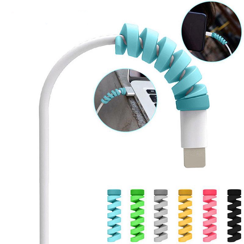 1 Phụ Kiện Bảo Vệ Đầu Dây Cáp Bằng Silicon Hình Xoắn Ốc