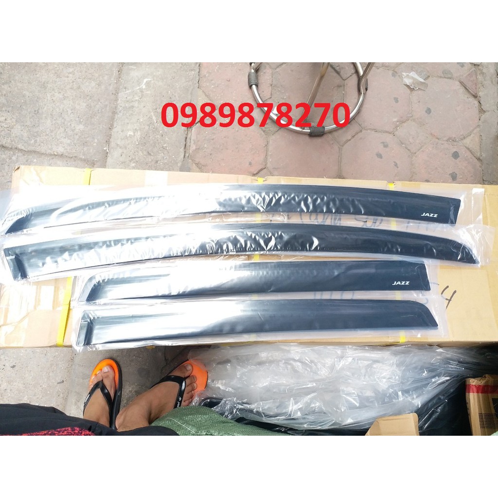 Bộ 4 Vè che mưa đen xe Honda Jazz 2014-2021