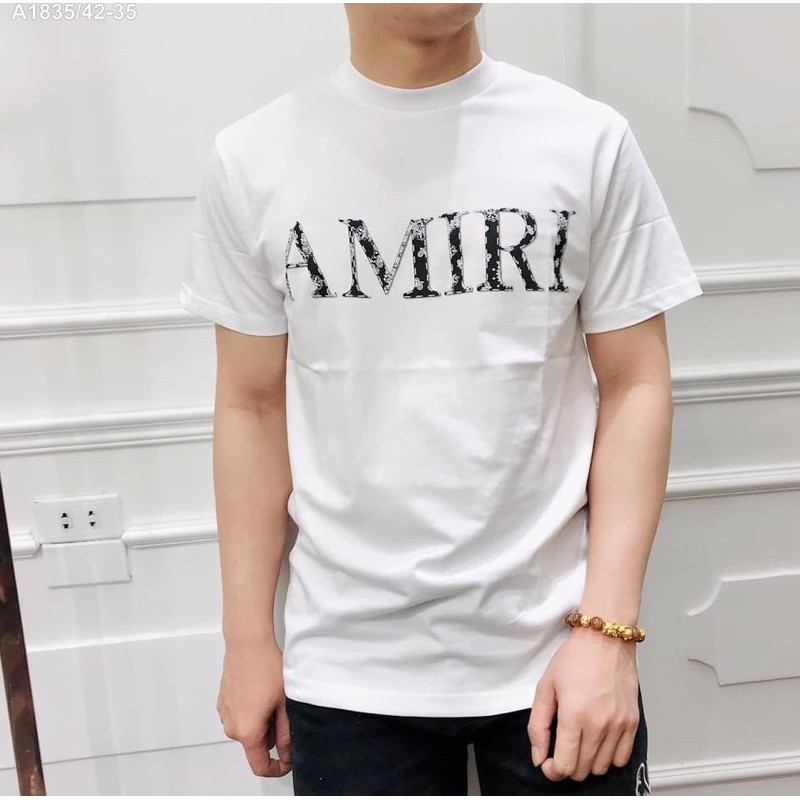 🔥 𝐇𝐎𝐓𝐑𝐄𝐍𝐃 🔥 Áo phông nam Amiri logo chữ ngực cao cấp new