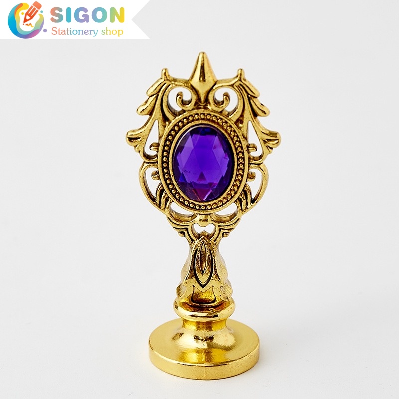 Con Dấu Kim Loại Với Tay Cầm Đính Đá Họa Tiết Bầu Trời Đầy Sao Phong Cách Vintage