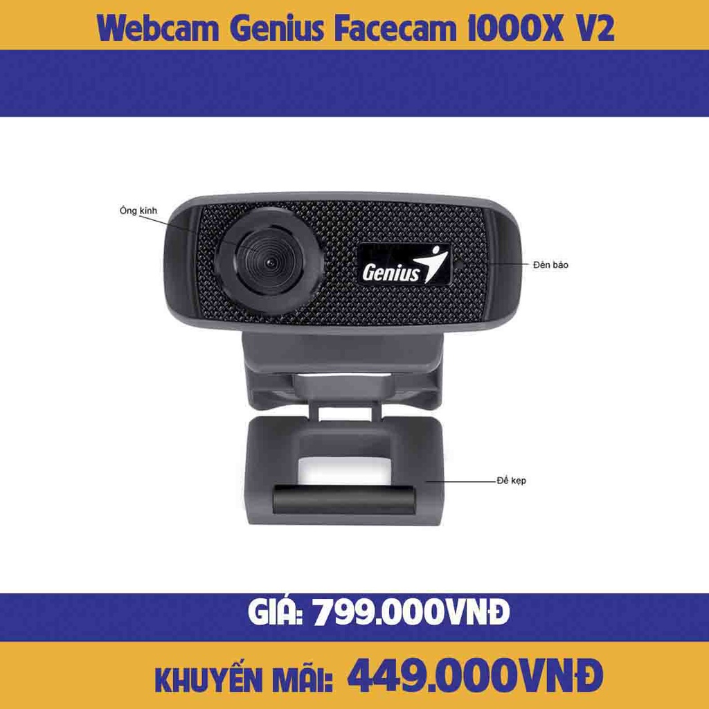 Webcam  máy tính Genius Facecam 1000X V2 mới 100% | BigBuy360 - bigbuy360.vn