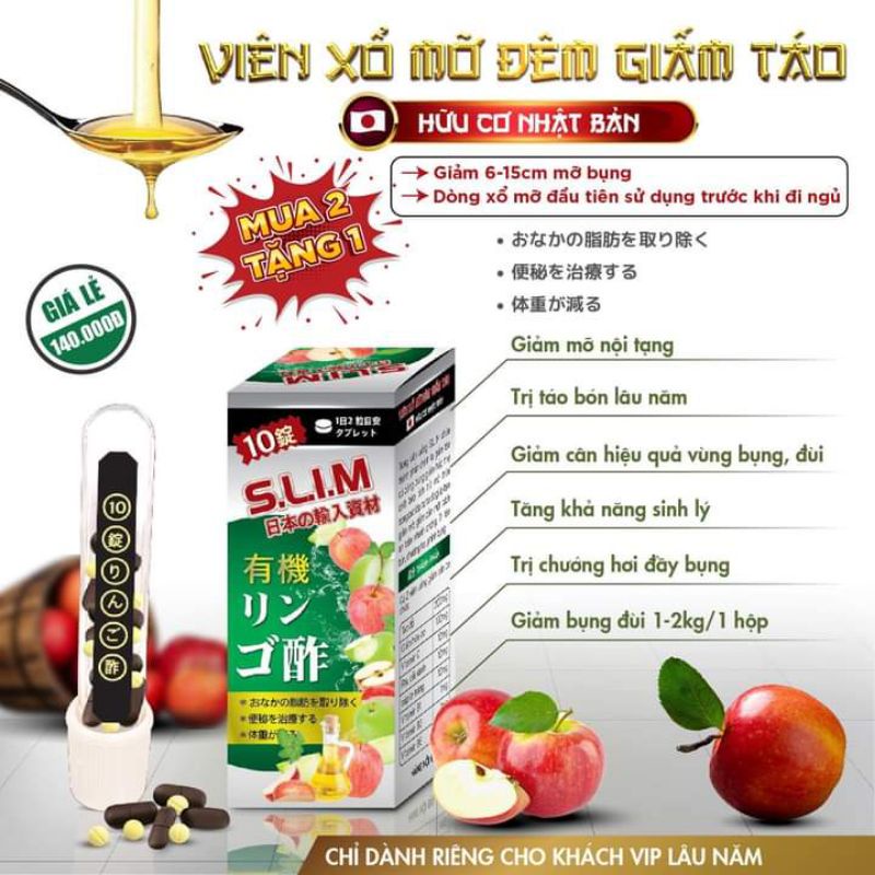 [Giảm ship] Xổ giấm táo đêm NHẬT BẢN Slim fit chính hãng, hộp 10 viên