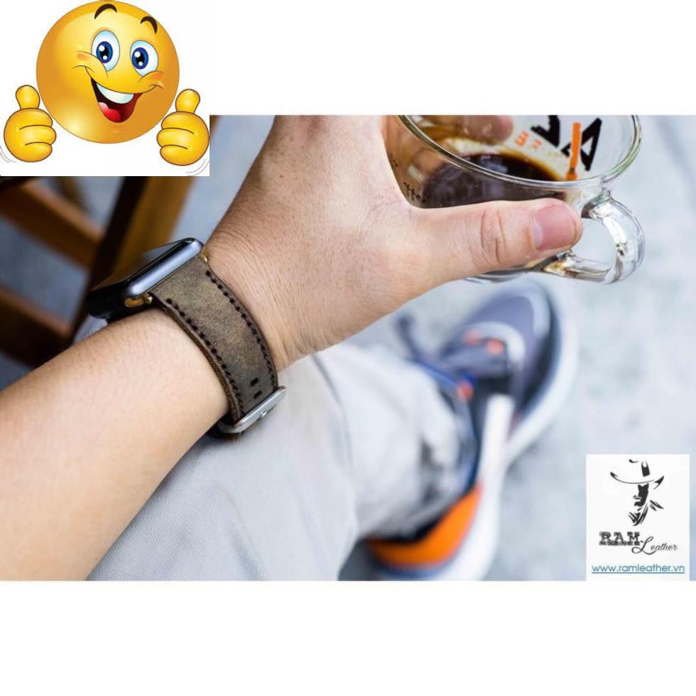 DÂY ĐỒNG HỒ DA BÒ SÁP NGHỆ THUẬT - DA BÒ THẬT - RAM CLASSIC 1952 -  SIZE CASIO AE1200/SEIKO5 - CHÍNH HÃNG RAM LEATHER .