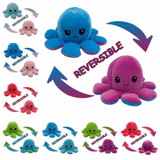 [TOYJAN code to refund 20K single 50K coins] 20CM Reversible Octopus two color Stuffed octopus with emotions #READYSTCK#COD
