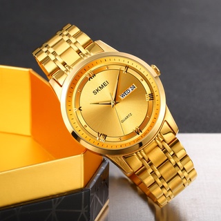 Đồng Hồ Quartz Nam Dây Thép Không Gỉ Mạ Vàng Chống Thấm Nước SKMEI 1870