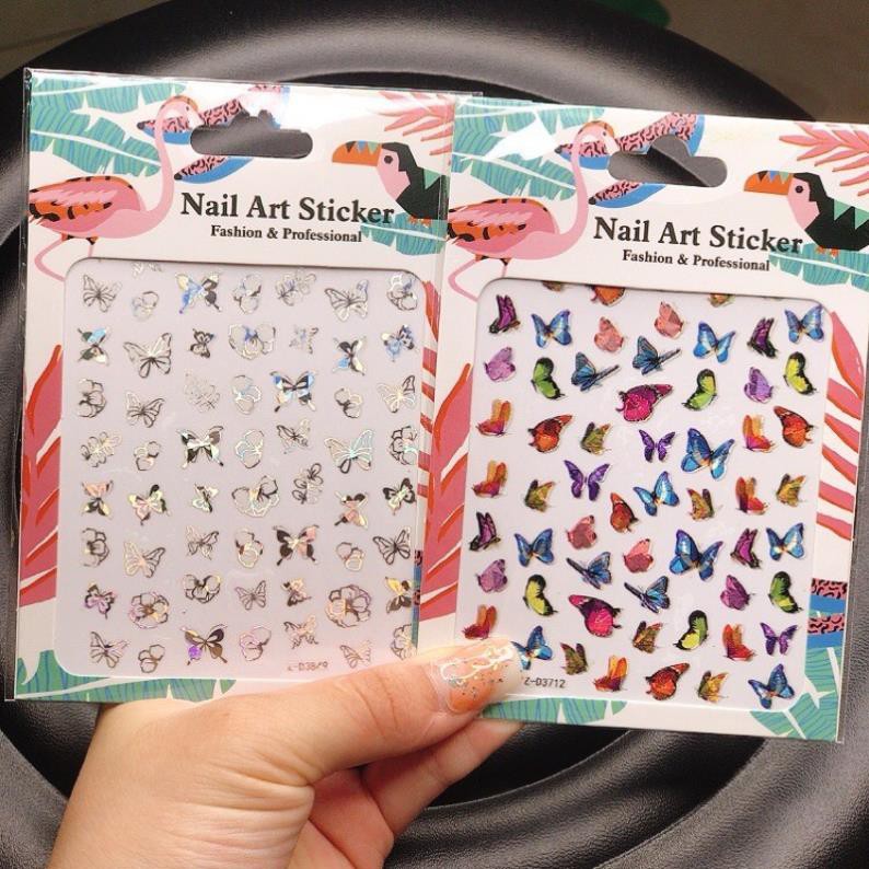Sticker Nail bướm dán móng trang trí móng