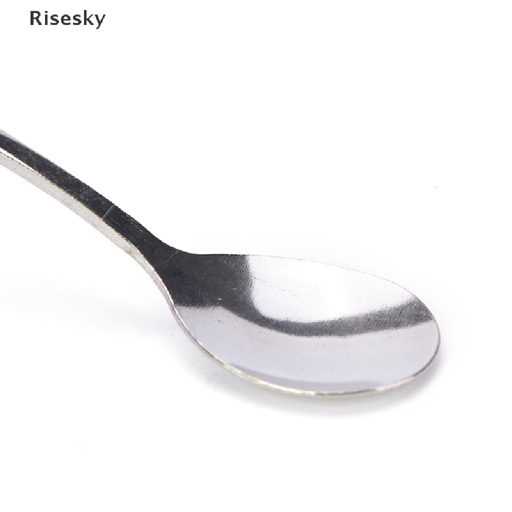 Muỗng Múc Kem / Trà Bằng Thép Không Gỉ Cán Dài 16cm Mới