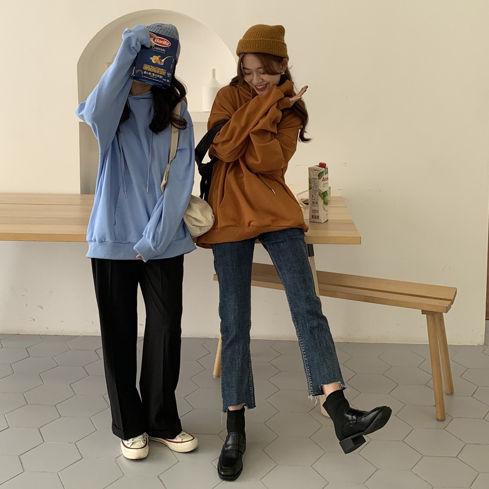 Áo Hoodie có mũ trùm phong cách Hàn Quốc size lớn cho cặp đôi