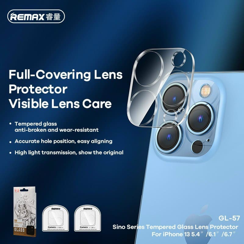 Miếng dán Full bảo vệ cụm camera iPhone 13 Mini, 13, 13 Pro, 13 Pro Max bảo vệ toàn diện trong suốt chính hãng Remax