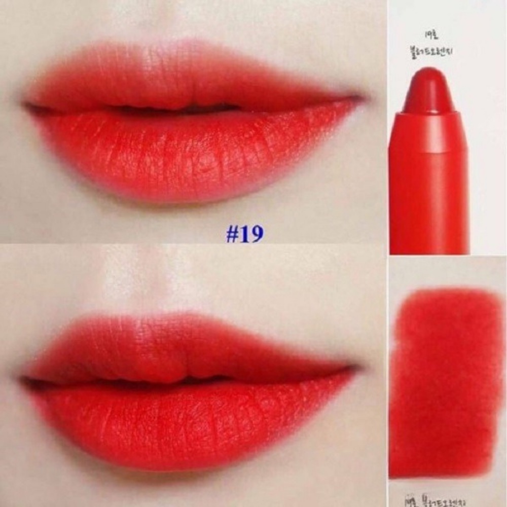 Son Mamonde Creamy Tint Color Balm dạng bút chì màu son đậm lên môi mượt mà phong cách Hàn Quốc