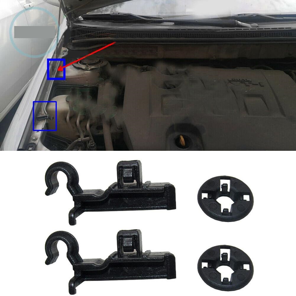 Set 2 bộ chốt nhựa/vòng kẹp nhựa cố đinh thanh capo cho xe hơi Toyota - Đinh tán, móc giữ mui ô tô