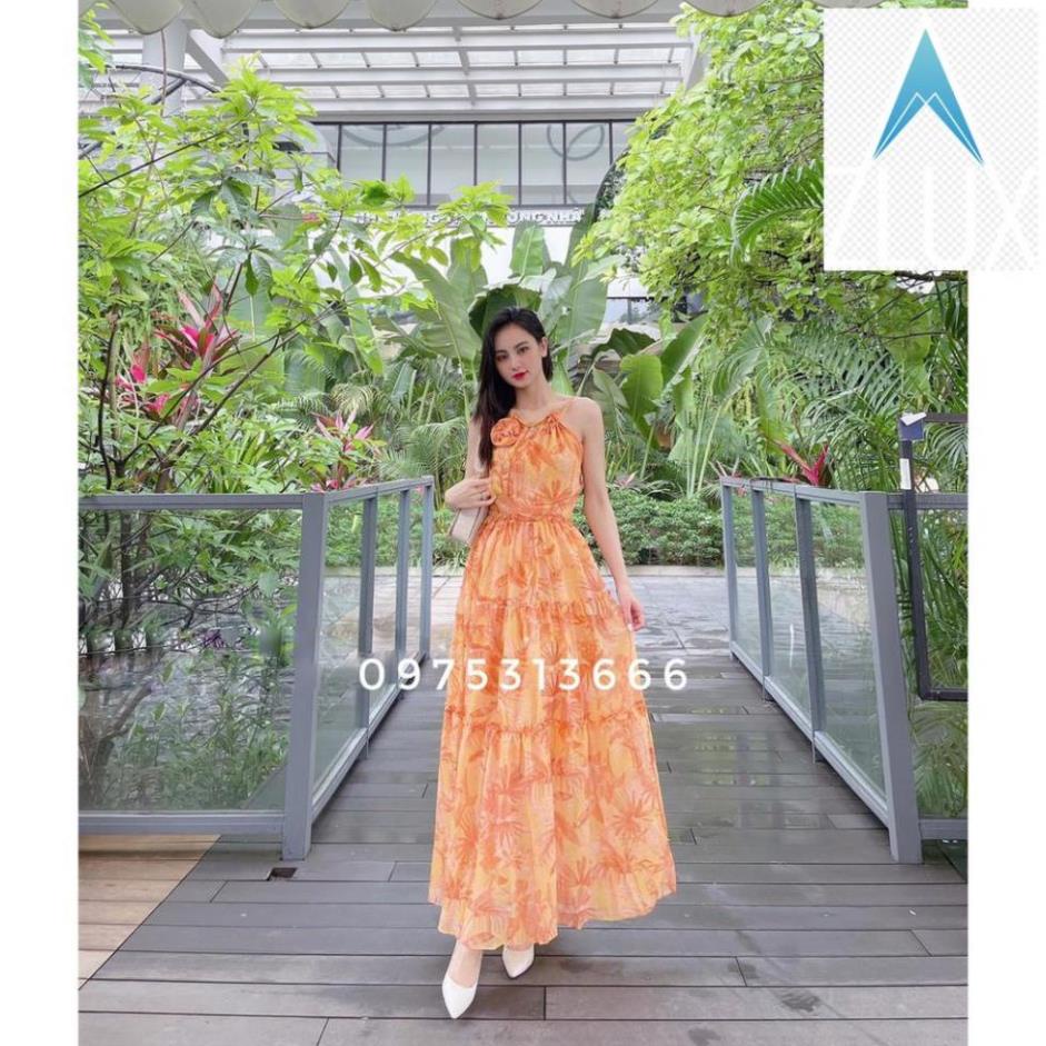 Váy Maxi Hoa, Đầm Maxi Hoa Lệch Vai V94, Chất Voan Mềm Mướt, Màu Tím, Xanh Đính Hoa, Cho Dáng Dài Miên Man .