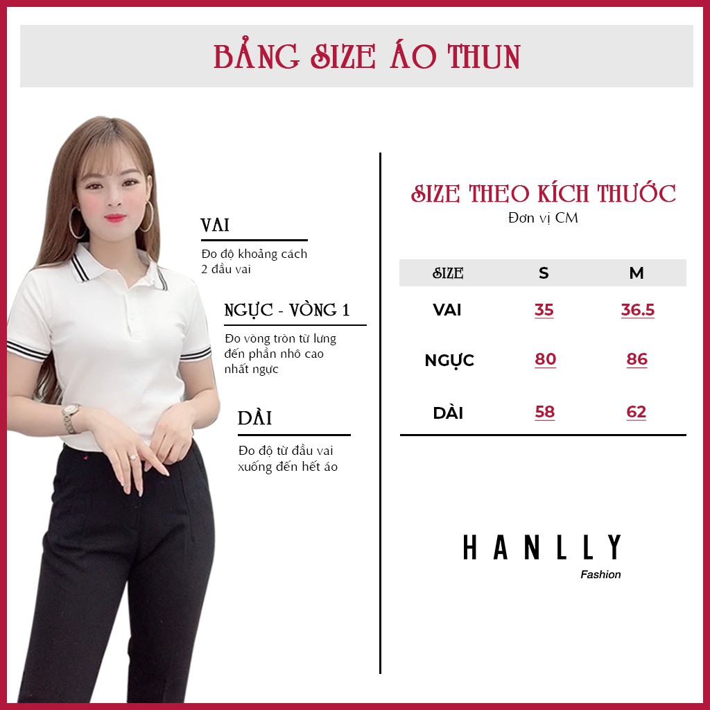 Áo thun Polo nữ cổ bẻ vải Cotton 6 Màu - A21 (Cam kết y hình)