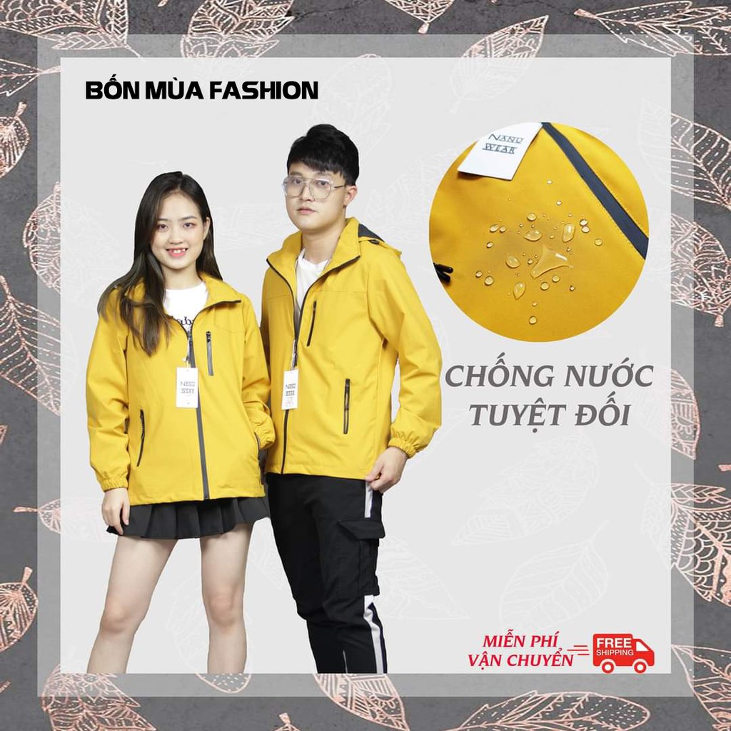 Áo khoác nam - Áo gió dù nam nữ cao cấp 2 lớp lót lưới tráng bạc, chống nước, chống gió, ngăn tia UV
