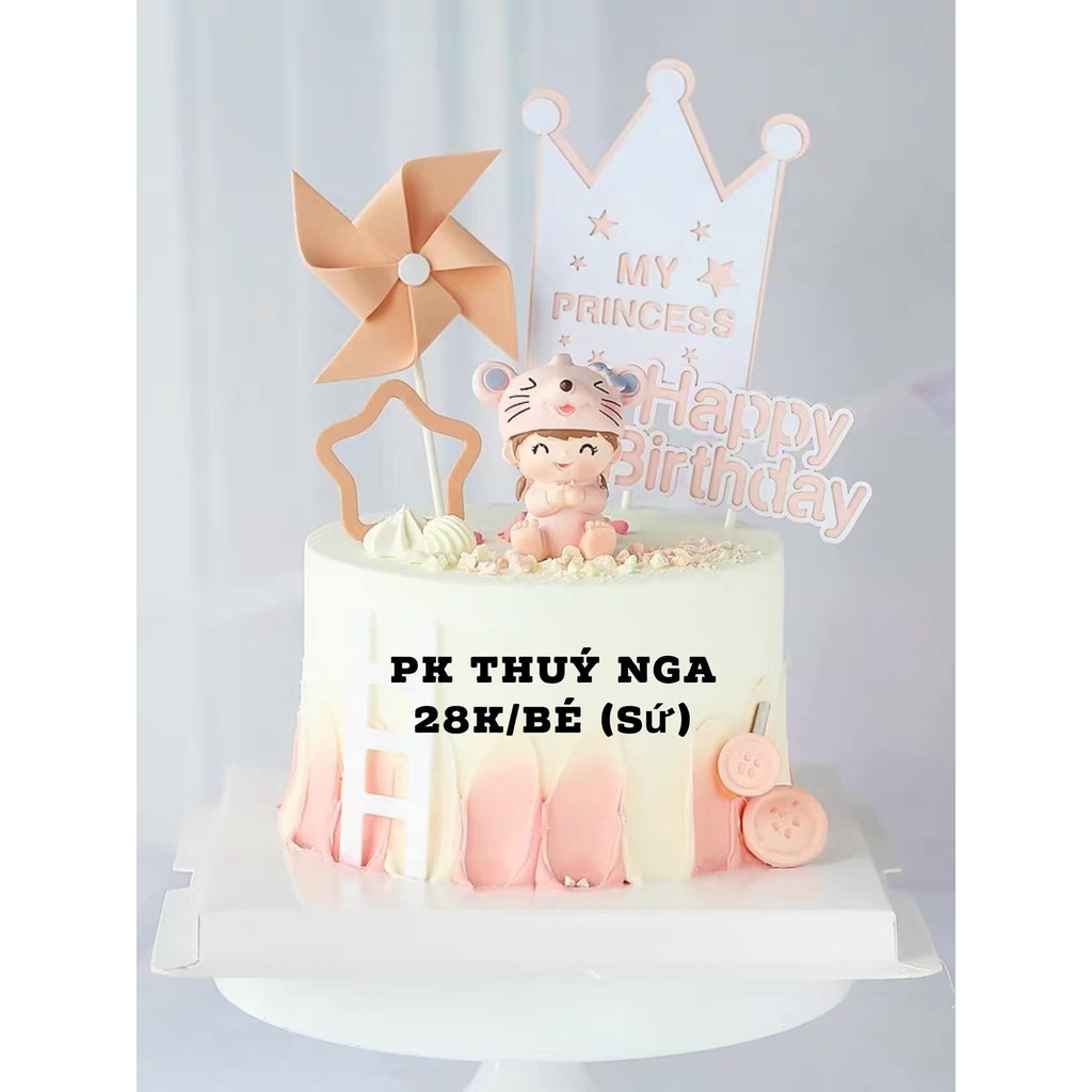 em bé chuột trang trí bánh kem