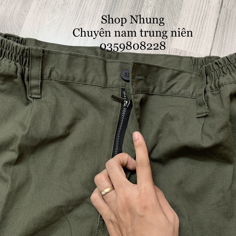 Quần kaki túi hộp nam trung niên USA Mỹ cực ngầu hàng đẹp co giãn