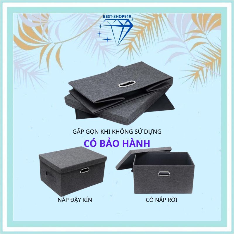 Thùng Vải Đựng Quần Áo Nam Nữ Giầy Dép Và Đồ Chơi Trẻ Em Có Nắp Đậy Bằng Vải oxford Cao Cấp Cỡ Lớn Mã MA Xuất Hàn
