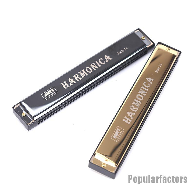 Kèn harmonica tremolo 24 lỗ 2 màu tự chọn