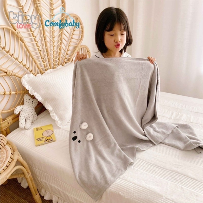 Comfy Baby - Khăn tắm Tiny Love 100% Corol velvet siêu mềm, thấm hút 70x140