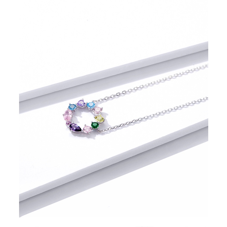 Dây chuyền Bamoer bằng bạc 925 hình vòng hoa thời trang cho nữ BSN178