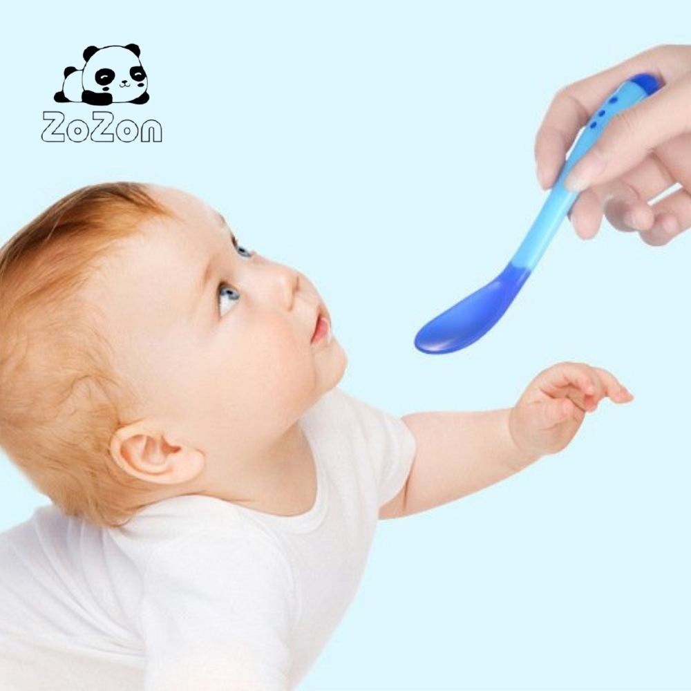 Thìa ăn dặm báo nóng cho bé, thìa ăn dặm silicon kiểm tra nhiệt độ thức ăn của bé