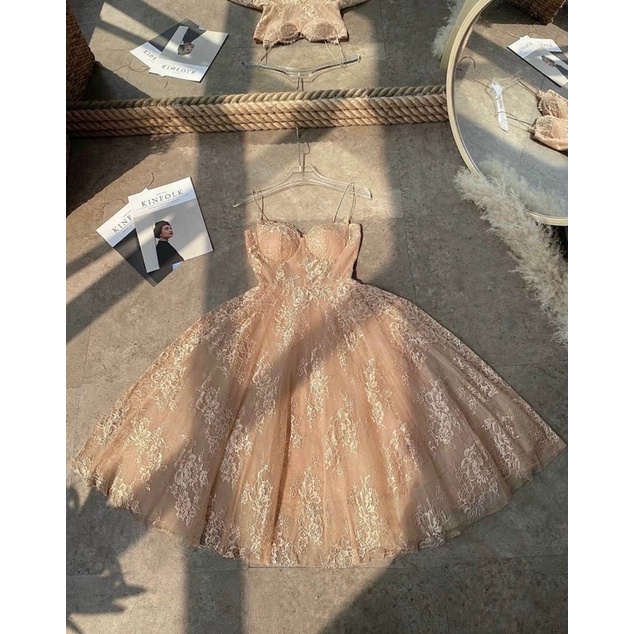 Đầm xoè ren ngắn dự tiệc công chúa cúp ngực TRIPBLE T DRESS - size M/L (kèm ảnh/video thật) MS294V