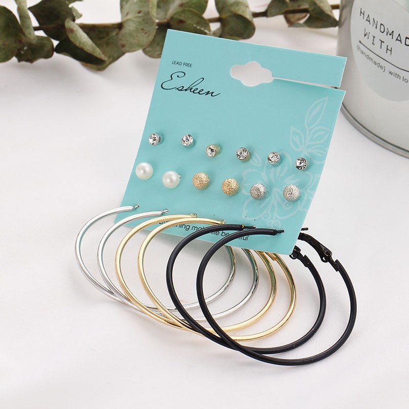 Set 9 Đôi Khuyên Tai Thời Trang Cho Nữ