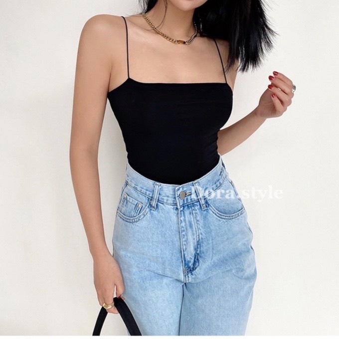 Áo Thun 2 Dây Nữ- Áo Croptop 2 Dây Sợi Bún