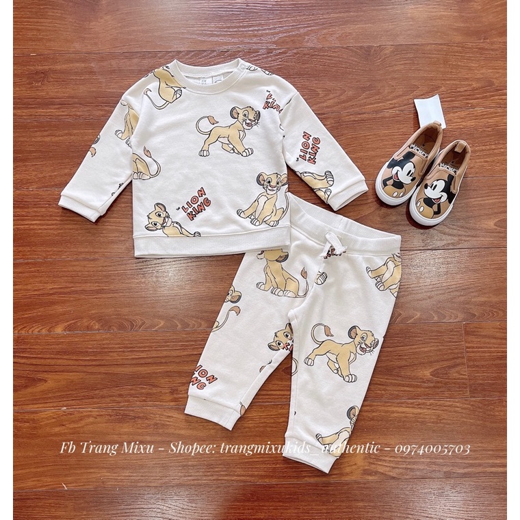 Set bộ quần áo thu đông bé trai nỉ Auth sale