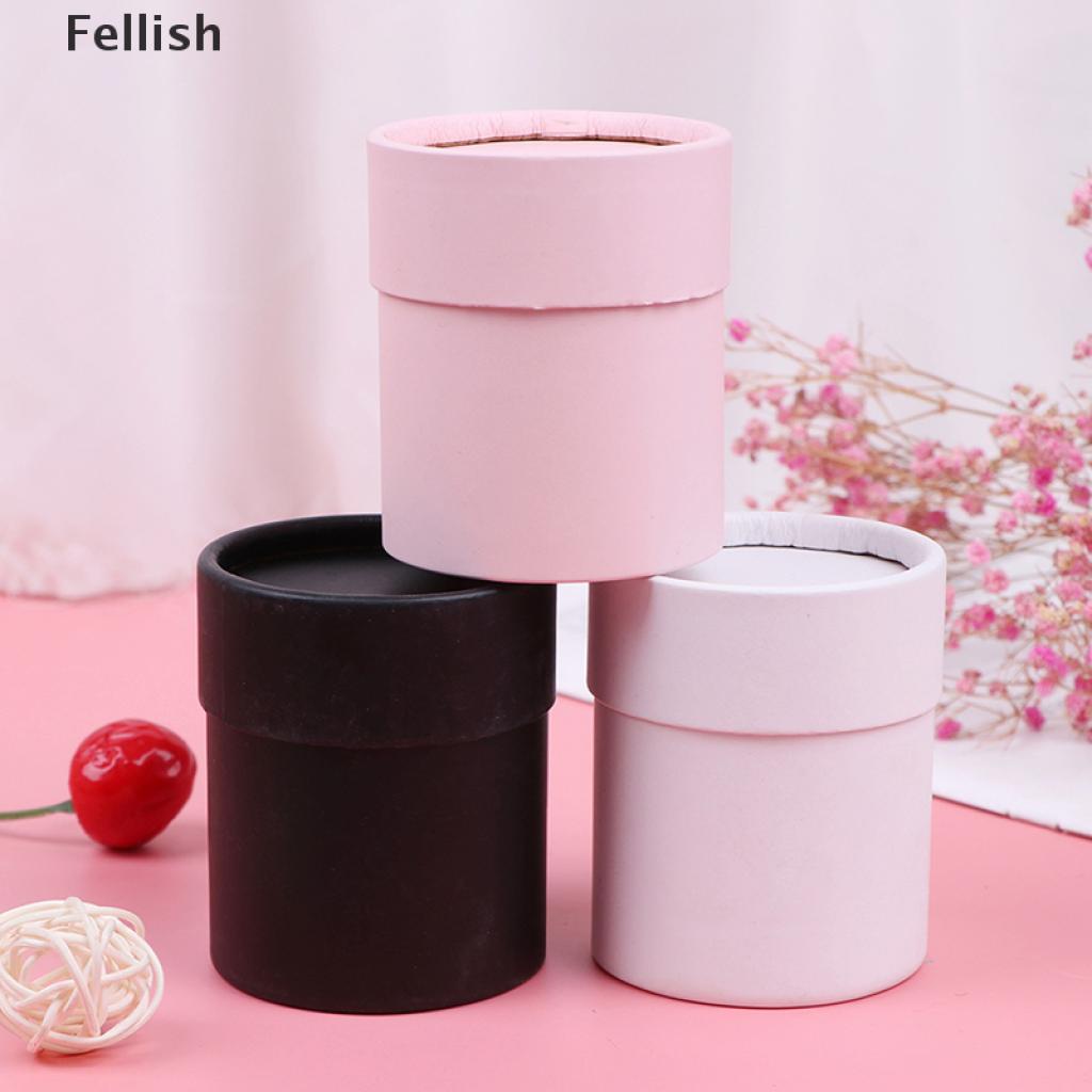 [Fellish] Round Flower Paper Boxes Lid Hug Florist Flower Bucket Gift Packaging Box 436VN