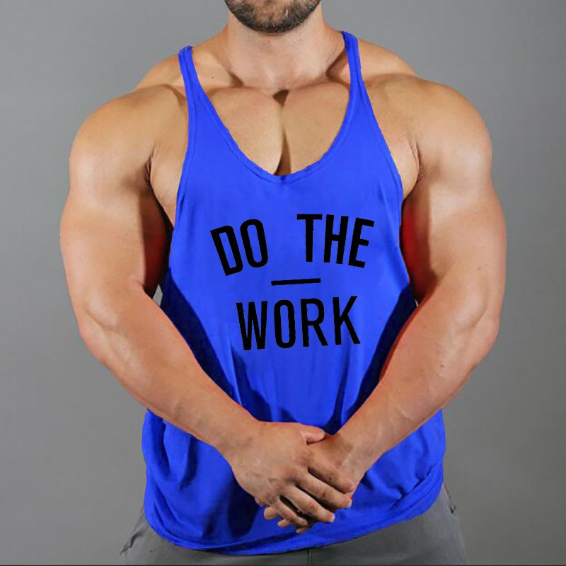 Áo thun 3 lỗ in chữ dùng tập thể thao