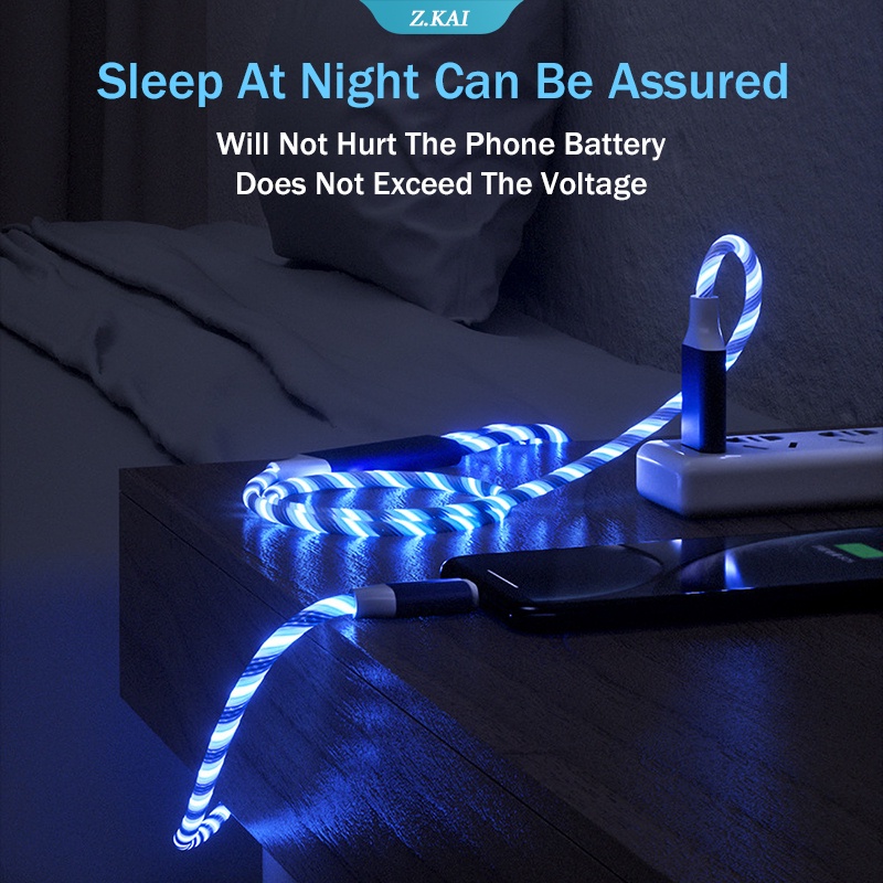 Dây Cáp Sạc Nhanh 3 Trong 1 Có Đèn LED Dành Cho iPhone Xiaomi Samsung