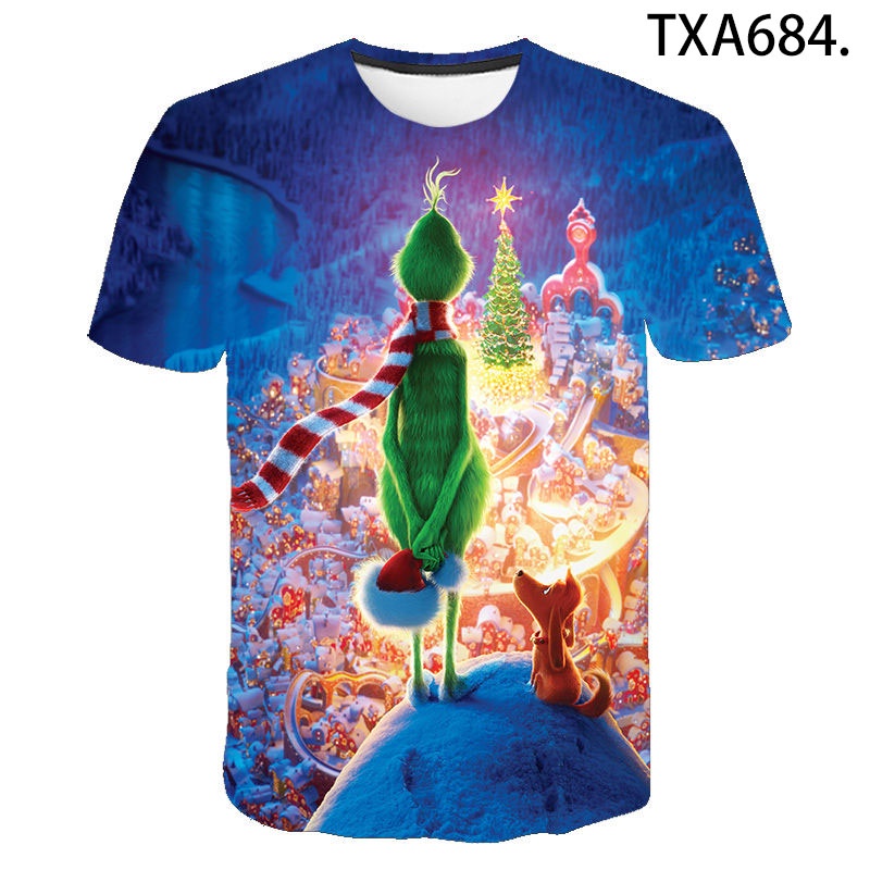 Áo Thun Tay Ngắn In Hình Grinch Streetwear 3D Thời Trang Mùa Hè Dành Cho Nam Và Nữ 2022