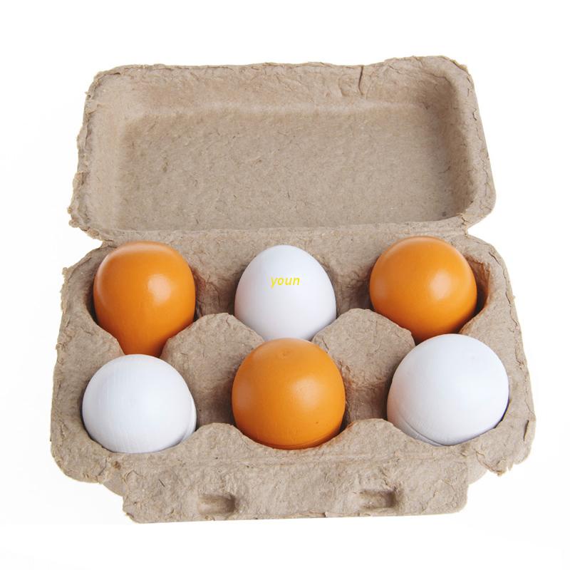 Set 6 trứng gỗ đồ chơi nhà bếp vui nhộn cho bé