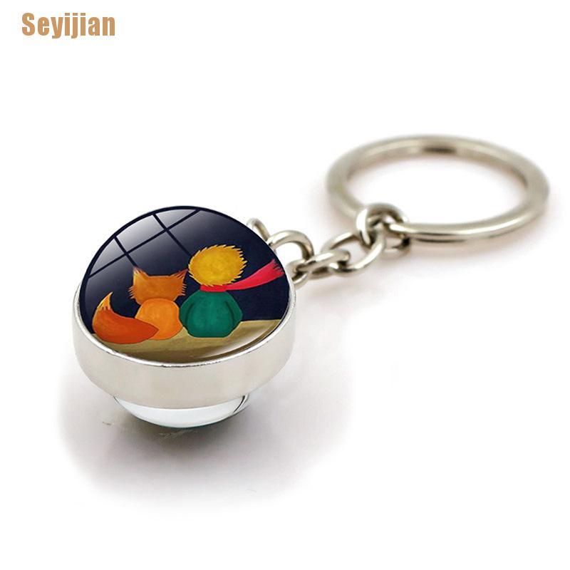 1 Móc Khóa Kim Loại Mặt Kính Cabochon Phát Quang 12 Kiểu Tùy Chọn
