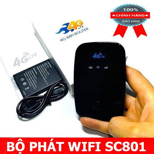 MÁY PHÁT WIFI DI ĐỘNG SC801 - THIẾT BỊ PHÁT WIFICHUẨN 4G LTE, KHÔNG DÂY KÍCH SÓNG WIFI CỰC TỐT