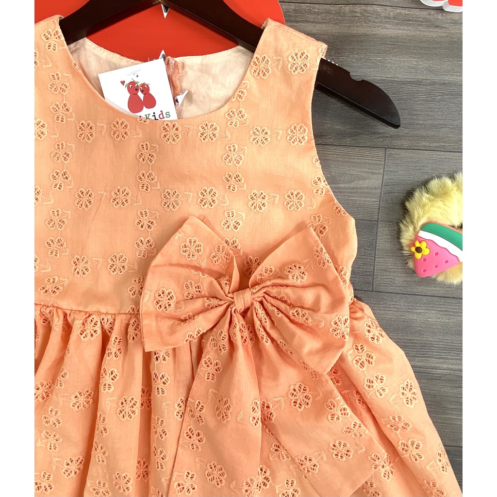 Đầm bé gái,váy trẻ em mùa hè hàng thiết kế ,BITIKIDS, họa tiết boi thêu cotton size 1-6 tuổi .